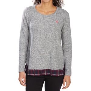 🇺🇸US.POLO ASSN. Women’s Stretch Marled Hacci Twofer Pullover Size XL